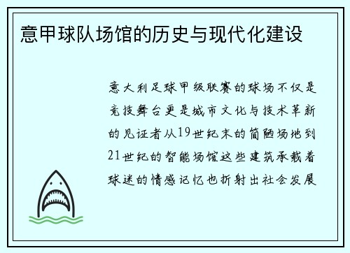 意甲球队场馆的历史与现代化建设